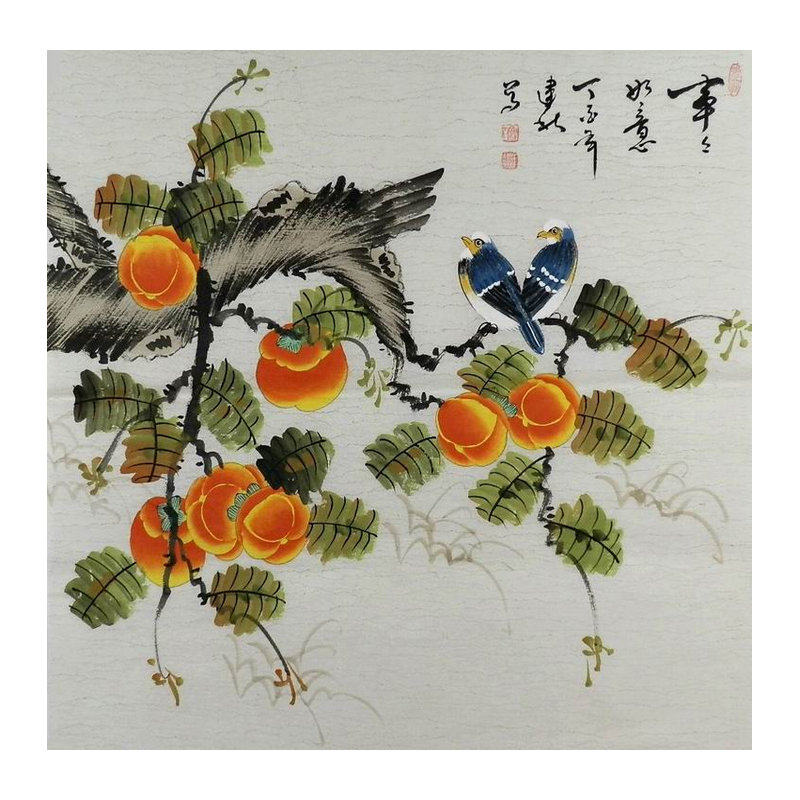 纯手绘国画装饰画客厅紫藤办公室