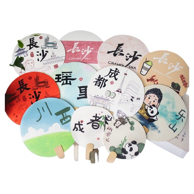 广告扇景区网红宣纸团扇定制