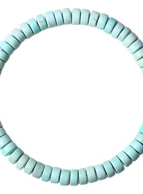 天然绿松石直切药片珠5-6mm手串
