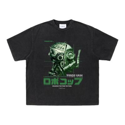 战警康丽直喷印花短袖T恤