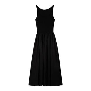 MULVAN白色针织吊带连衣裙女高级感气质长裙收腰无袖背心裙子