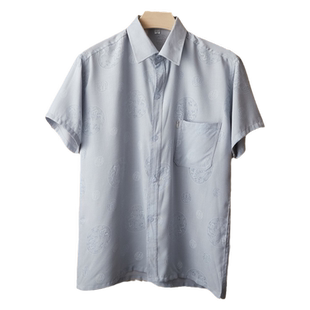 夏季中老年短袖衬衫男棉薄款爸爸装透气衬衣休闲大码父亲款衣服