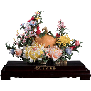 新中式手工陶瓷大吉大利家居客厅书房高档会所摆件开业乔迁礼品