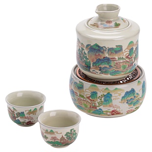 青花汝窑温酒器陶瓷温酒壶家用烫酒热酒壶黄酒白酒清酒杯酒具套装