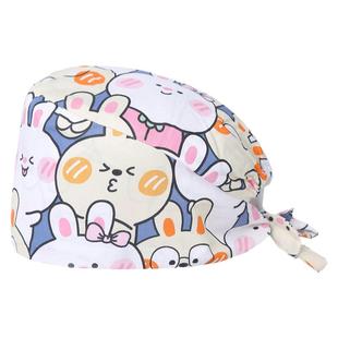 裕平鸟手术帽护士小花帽女纯棉手术室专用帽医生工作帽口腔医护帽