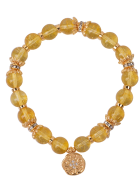 金黄色发晶黄水晶手串