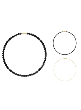 Le' Murmure 限量典藏黑金线  獨家纯手工多层叠戴黑玛瑙18k项链