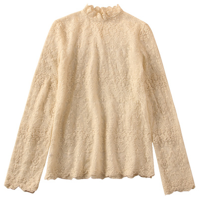 蕾丝缕空仙女打底衫高端秋冬新款