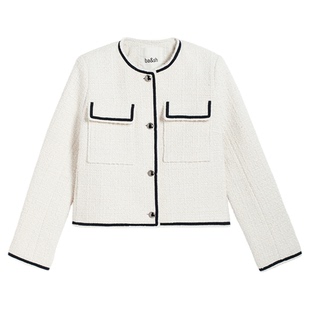 bash冬季法式静奢修身上衣千金小香风气质女士短款外套1E24RAOU