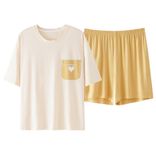 睡衣女款夏季莫代尔短袖短裤加肥加大码胖mm200斤夏天冰丝家居服