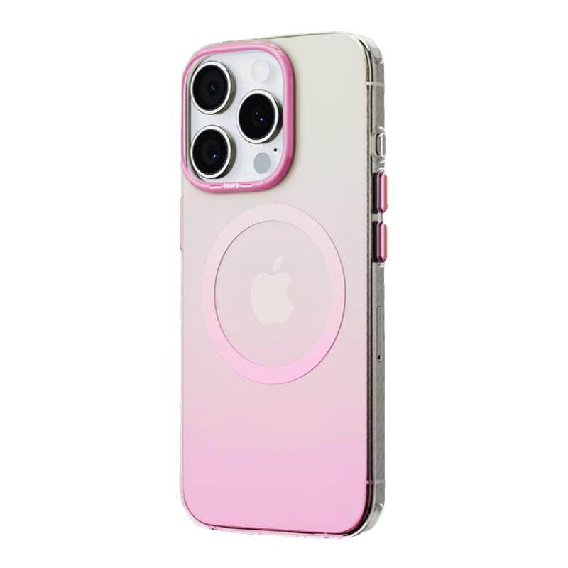 美国TGVI'S适用iphone16promax手机壳新款渐变粉苹果16保护壳magsafe磁吸超薄16pro透明荧光高