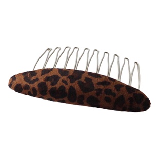 川野法式豹纹椭圆插梳女新款时尚小众发簪日常通勤高级感头饰发饰