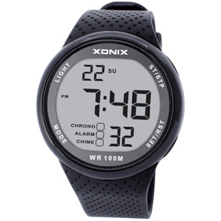 XONIX多功能时尚大数字跑步游泳计时防水户外运动学生电子手表男