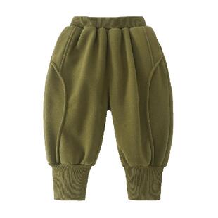 齐齐熊男童摇粒绒加绒裤秋冬款宝宝裤子加厚儿童宝宝长裤卫裤