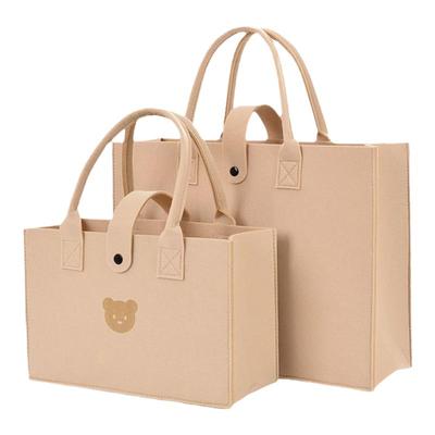 毛毡包手提包妈咪购物袋女生单肩包托特斜挎布包2024新款百搭定制