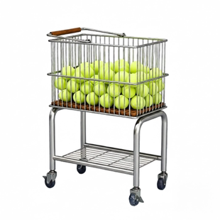 美国网球捡球车多功能便携式网球教练推车带轮子大容量收纳训练框