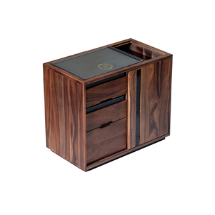 黑胡桃木可移动茶水柜客厅家用茶桌小户型阳台烧水壶一体实木茶台