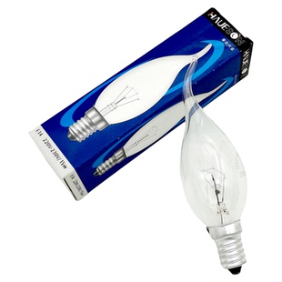 老式钨丝拉尾灯泡普通蜡烛泡暖光烛焰灯泡E14螺口可调光