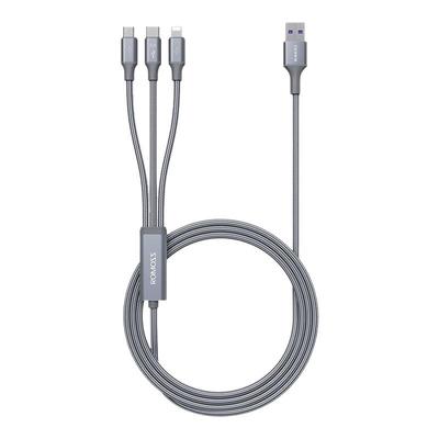 罗马仕三合一拖三充电线手机6A100W快充适用于华为typec口数据线