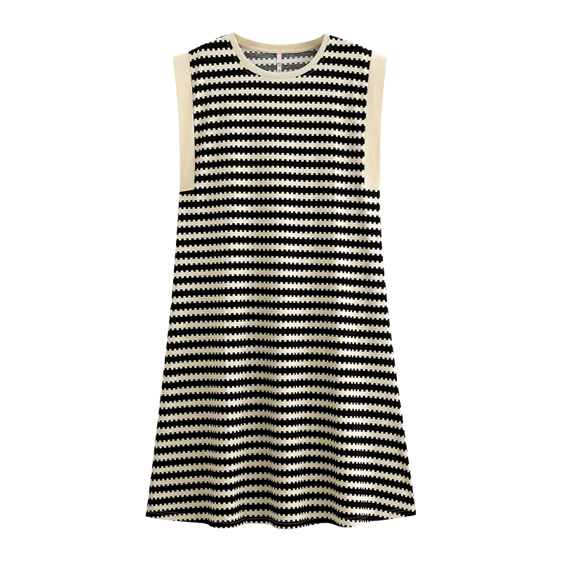 睡裙女士睡衣夏季純棉無(wú)袖背心長(zhǎng)款家居服夏款大碼條紋休閑可外穿