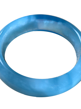 天然冰透润蓝色海蓝宝手镯饰品女