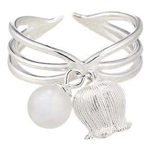 Rainy and Cloudy铃兰之息｜双子铃戒指 水晶滴戒指 烧白铃兰戒指