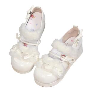 正品结结糕洛丽塔久久Lolita原创可爱圆头蝴蝶结厚底增高女单鞋