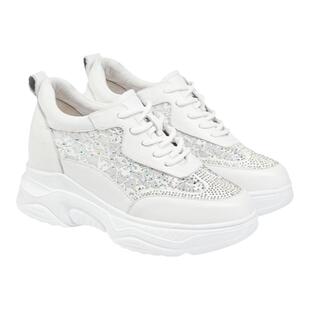 fed白色老爹鞋夏季新款女鞋水钻网面休闲鞋增高鞋女D0417-YAB712