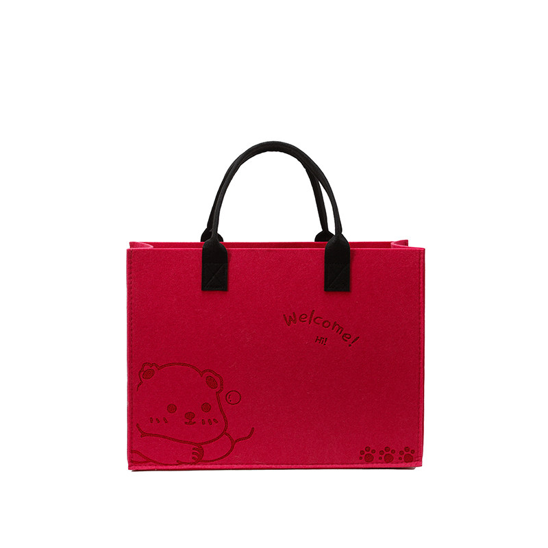 毛毡包手提袋来图定制印logo收纳布袋礼品袋大容量便携购物环保袋