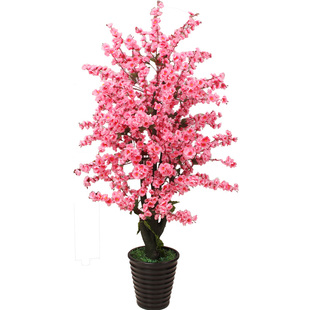 田园仿真植物假盆栽塑料桃花树客厅摆设落地花假花室内装饰防真花