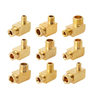 PL铜内卡外丝螺纹弯头润滑油路滑块油管油路铜管尼龙管油嘴铜接头