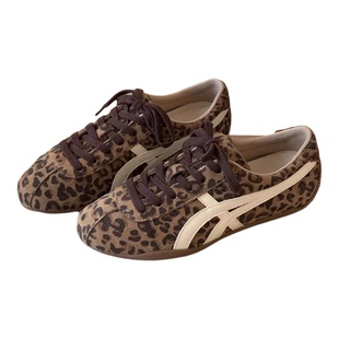 Uuuus【Number One Girl】爆款复古豹纹轻便绒面平底德训鞋阿甘鞋
