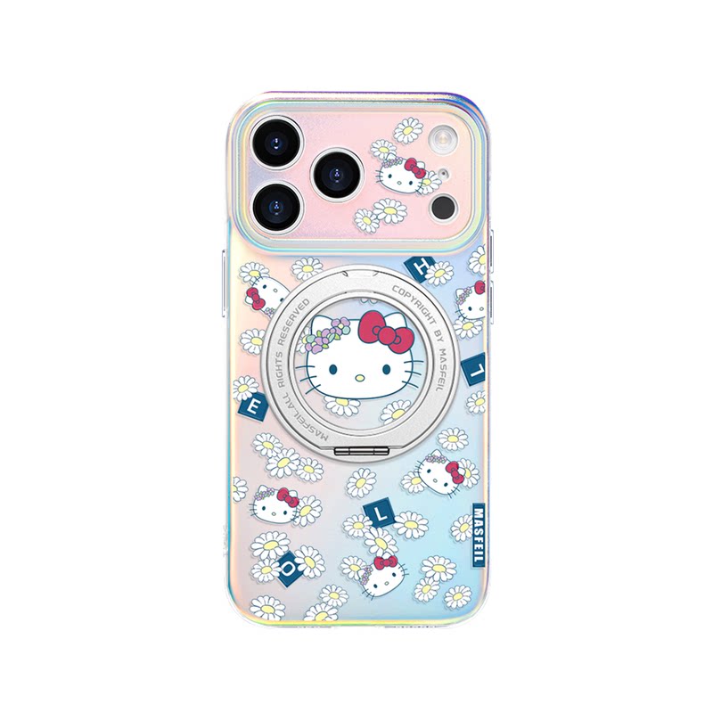 ANGYING × 白菊凯蒂适用苹果17promax手机壳新款iphone16pro磁吸带支架ip15支点可爱套Lo5超薄高级感14/13