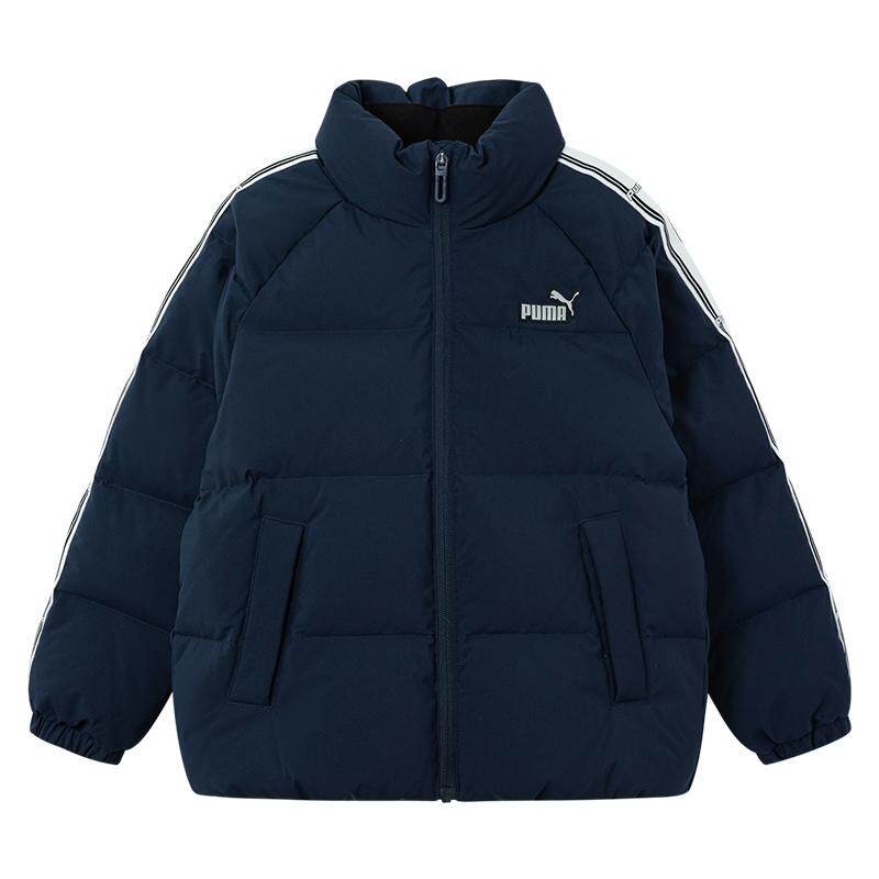 PUMA彪马羽绒服新短款冬装中大男童厚夹克立领防寒青少年保暖外套