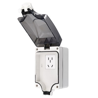 86型智能马桶插座防水盒热水器漏电保护插头免打孔卫生间浴室专用