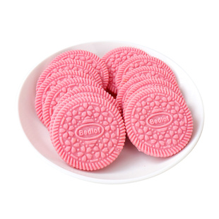 蛋糕装饰饼干粉色樱花大圆饼不夹心甜品烘焙摆件冰淇淋纸杯装扮