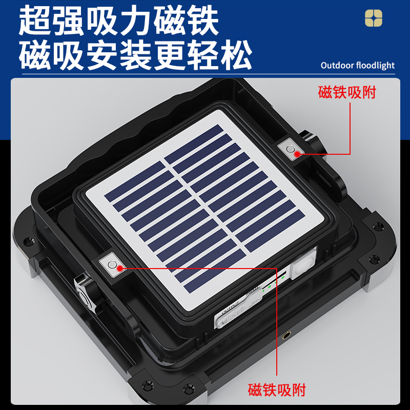 野营超亮户外充电照明摆摊夜市停电应急太阳能led工地手提投光灯