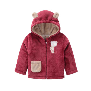 拉比正品秋冬季男女童宝宝外出上衣婴幼儿袄子夹棉连帽厚外套新货