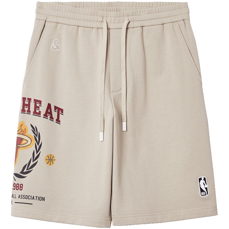 【NBA联名热火队】杰克琼斯奥特莱斯男装短裤夏季裤子高级感潮