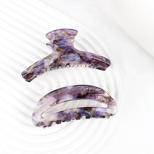 高级感炫彩紫色大女扎显夹鲨鱼发夹量号醋酸夹抓发红色白多半抓