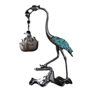 瑞鹤衔福迷你仙鹤悬挂调式小香炉家用室内盘香炉茶道香薰炉摆件