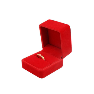 精致大红绒双喜结婚首饰盒聘礼黄金戒指手镯耳环项链包装盒子热销