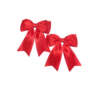 大红色鲜红色蝴蝶结对夹洛丽塔发饰表演头饰班服校服配饰头花发夹