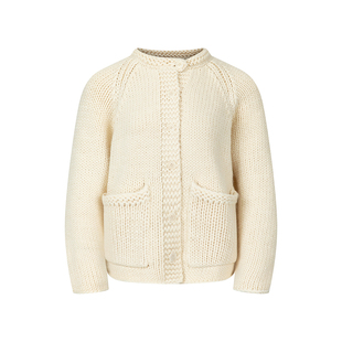 the rumah 复古粗棒针毛衣外套 新款妈妈牌重工编织羊毛针织开衫