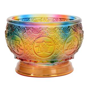 藏老喵聚宝盆招财聚财摆件 古法琉璃生财米缸 八方来财乔迁开业礼