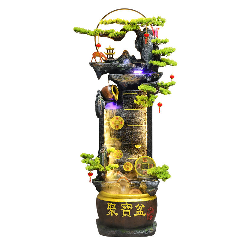 高山流水生财摆件聚宝盆
