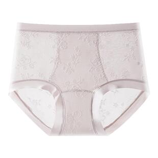 UFEEL桑蚕丝底裆内裤提花高腰女士无痕内裤10A抗菌加长底裆2007