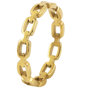 时尚ins潮酷链条戒指男女小众设计镀18k金高级感食指环尾戒饰品