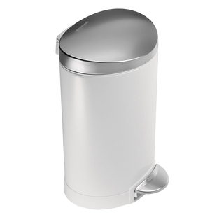 美国simplehuman 轻奢好品质半圆形不锈钢垃圾桶 不锈钢踏板 6L