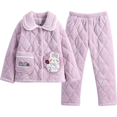 芬腾三层加厚卡通抗静电亲子棉袄